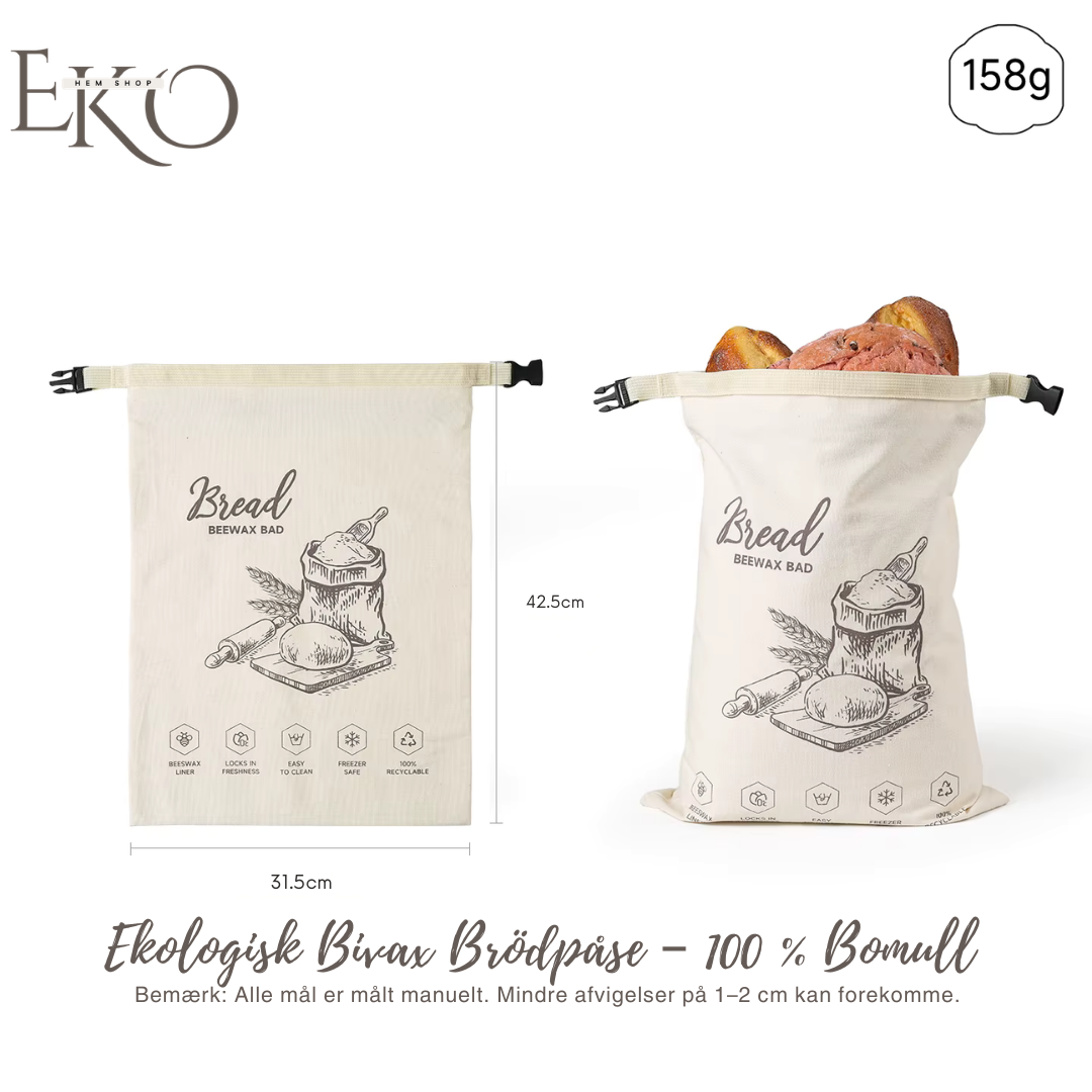 Økologisk bivoks brødpose – 100 % bomuld