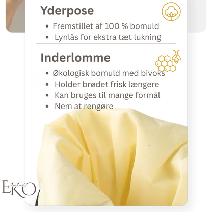 Økologisk bivoks brødpose – 100 % bomuld