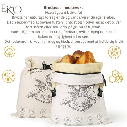 Økologisk bivoks brødpose – 100 % bomuld